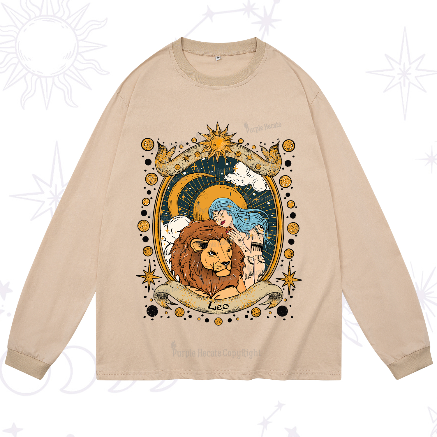 Purplehecate Leo Radiance Zodiac Long Sleeve T-Shirt
