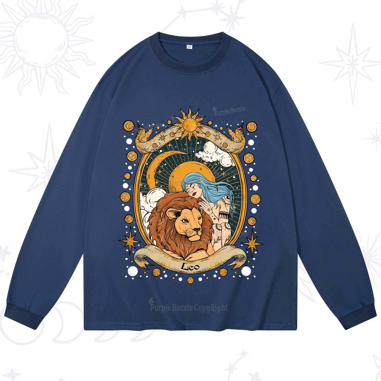 Purplehecate Leo Radiance Zodiac Long Sleeve T-Shirt
