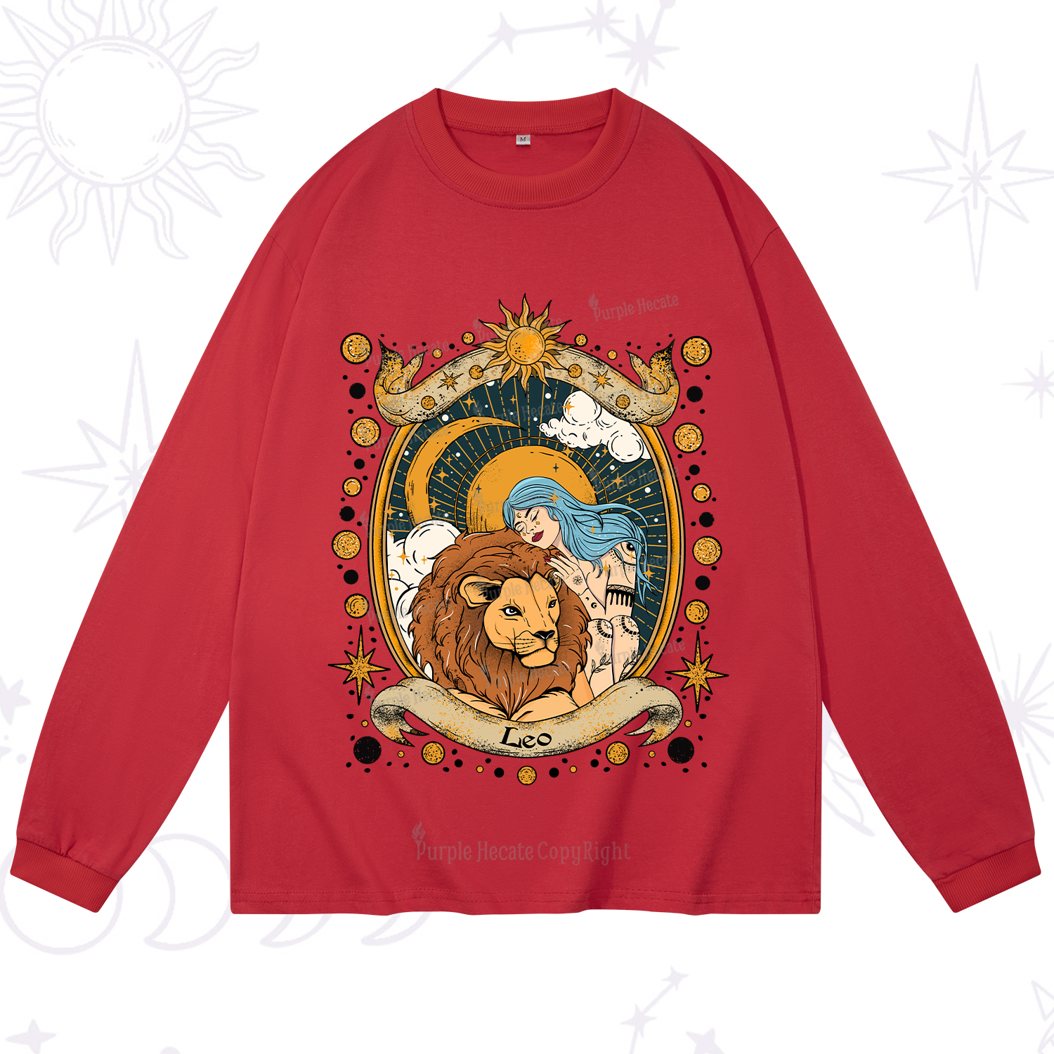Purplehecate Leo Radiance Zodiac Long Sleeve T-Shirt