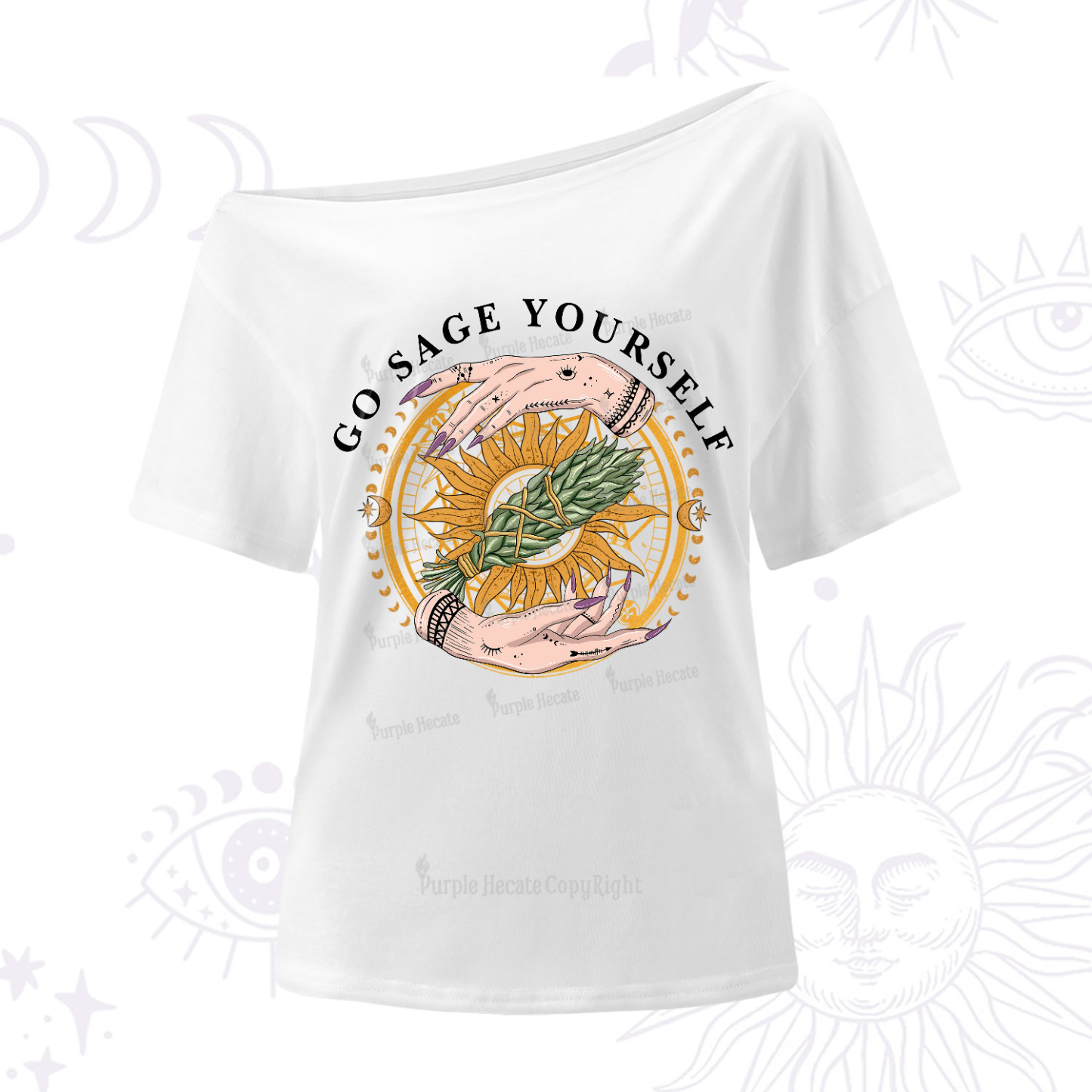 Purplehecate Go Sage Yourself One-Shoulder T-Shirt