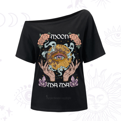 Purplehecate Moon Mama One-Shoulder T-Shirt