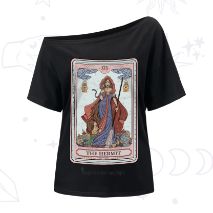 Purplehecate The Hermit Tarot Card One-Shoulder T-Shirt