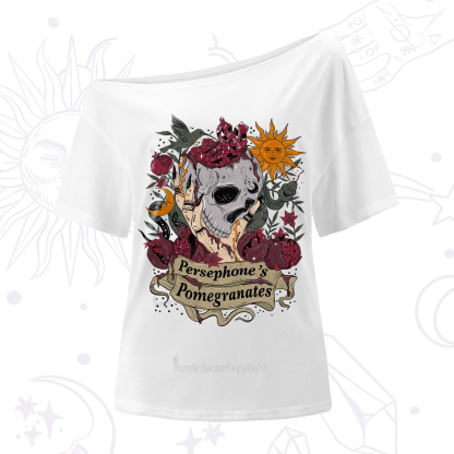 Purplehecate Persephone's Pomegranates One-Shoulder T-Shirt
