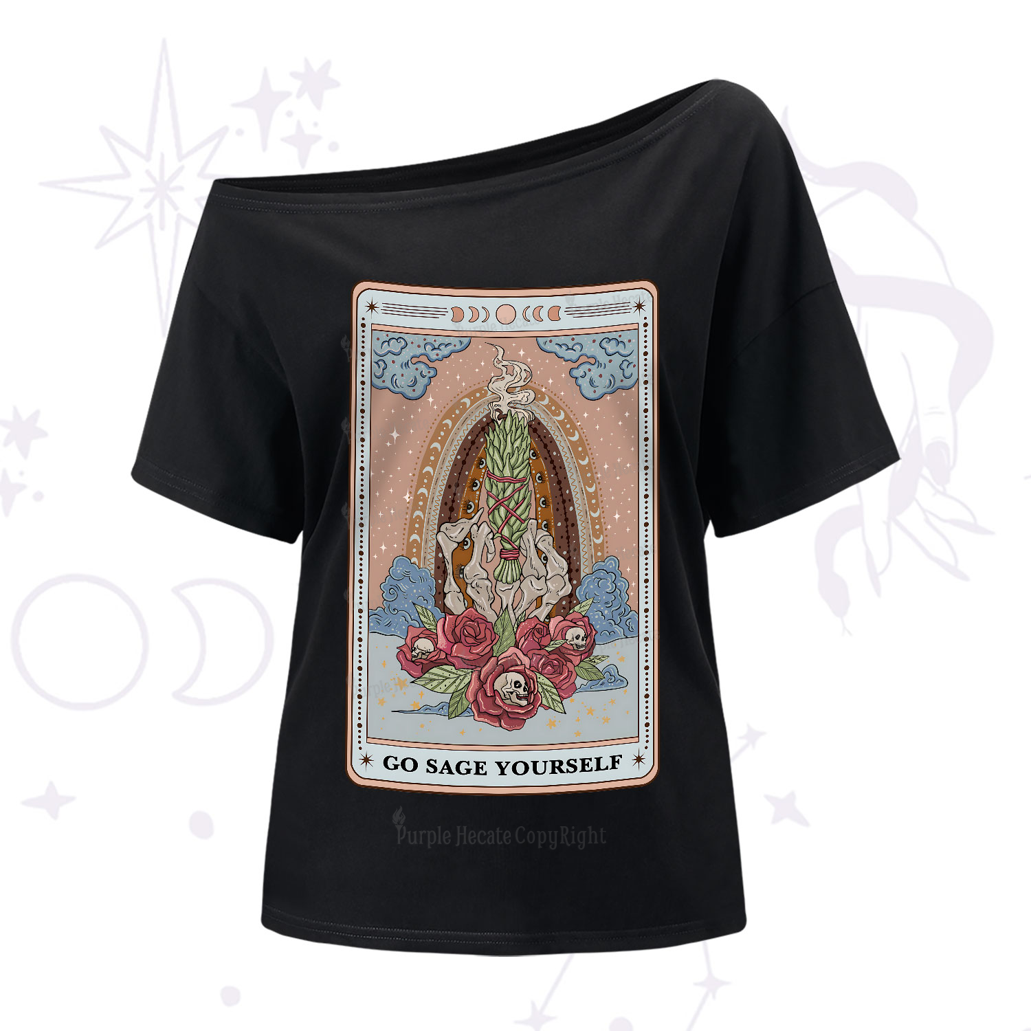 Purplehecate The Go Sage Yourself Tarot One-Shoulder T-Shirt