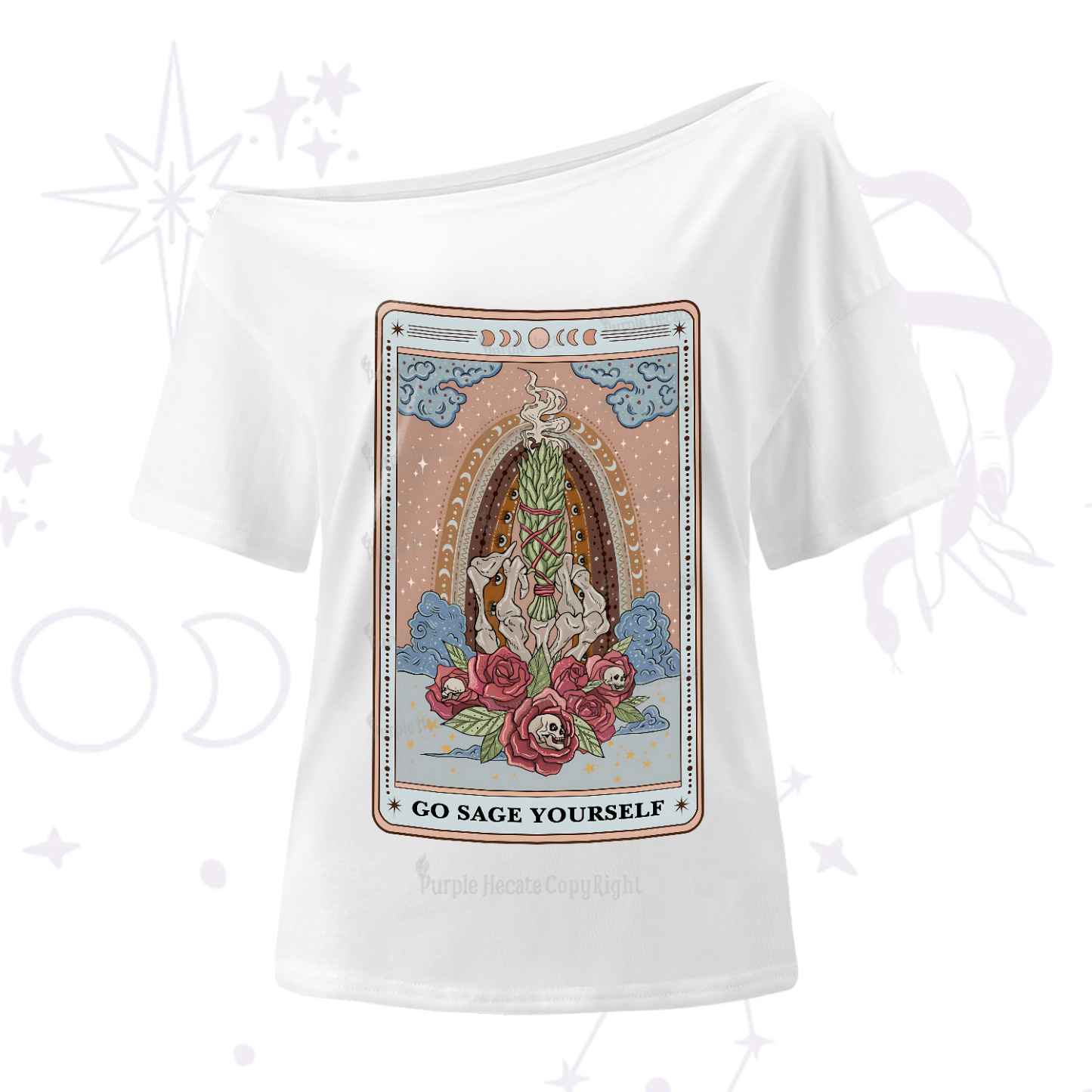 Purplehecate The Go Sage Yourself Tarot One-Shoulder T-Shirt
