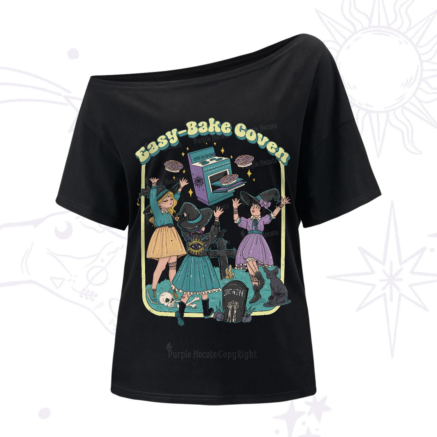Purplehecate Easy Bake Coven One-Shoulder T-Shirt