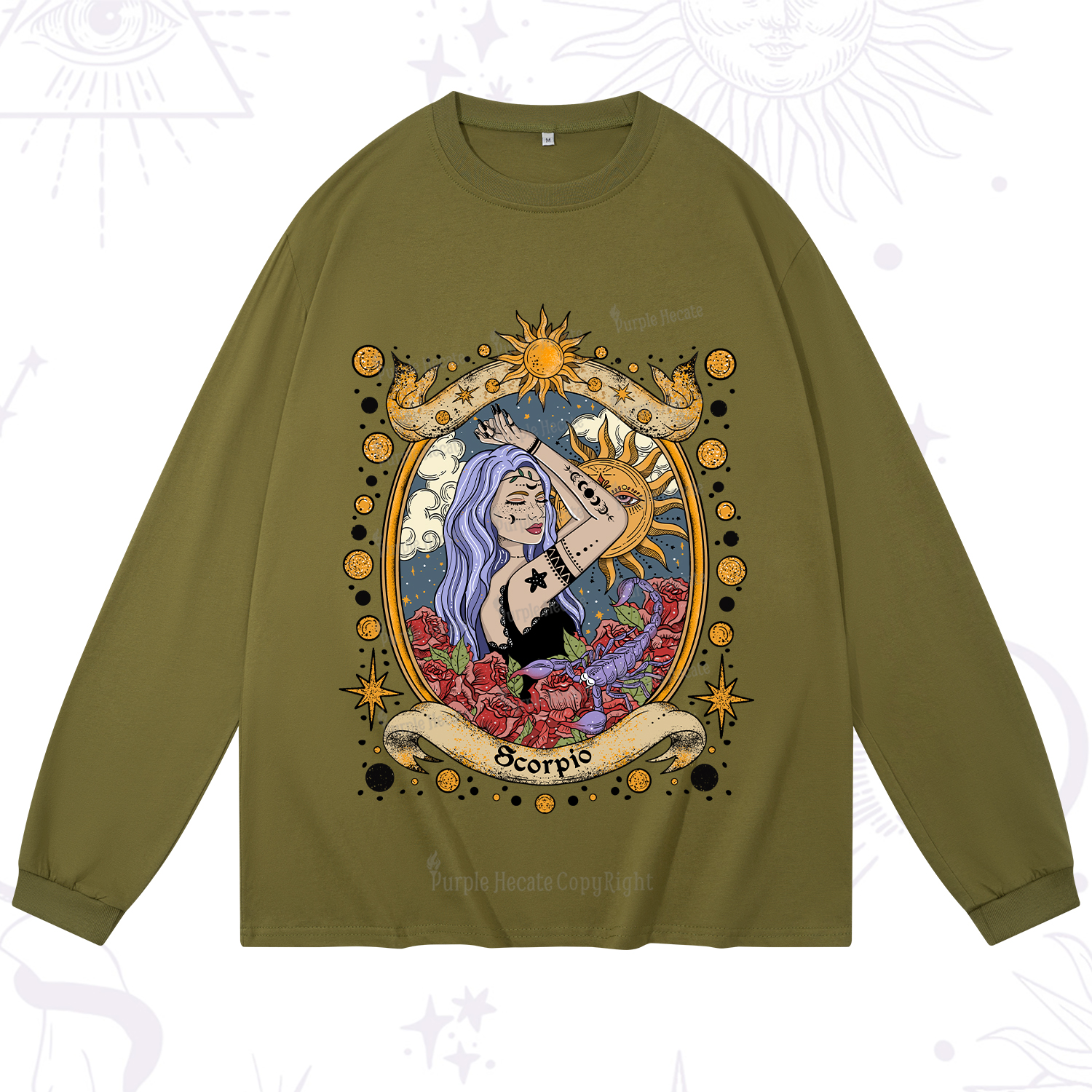 Purplehecate Scorpio Radiance Zodiac Long Sleeve T-Shirt