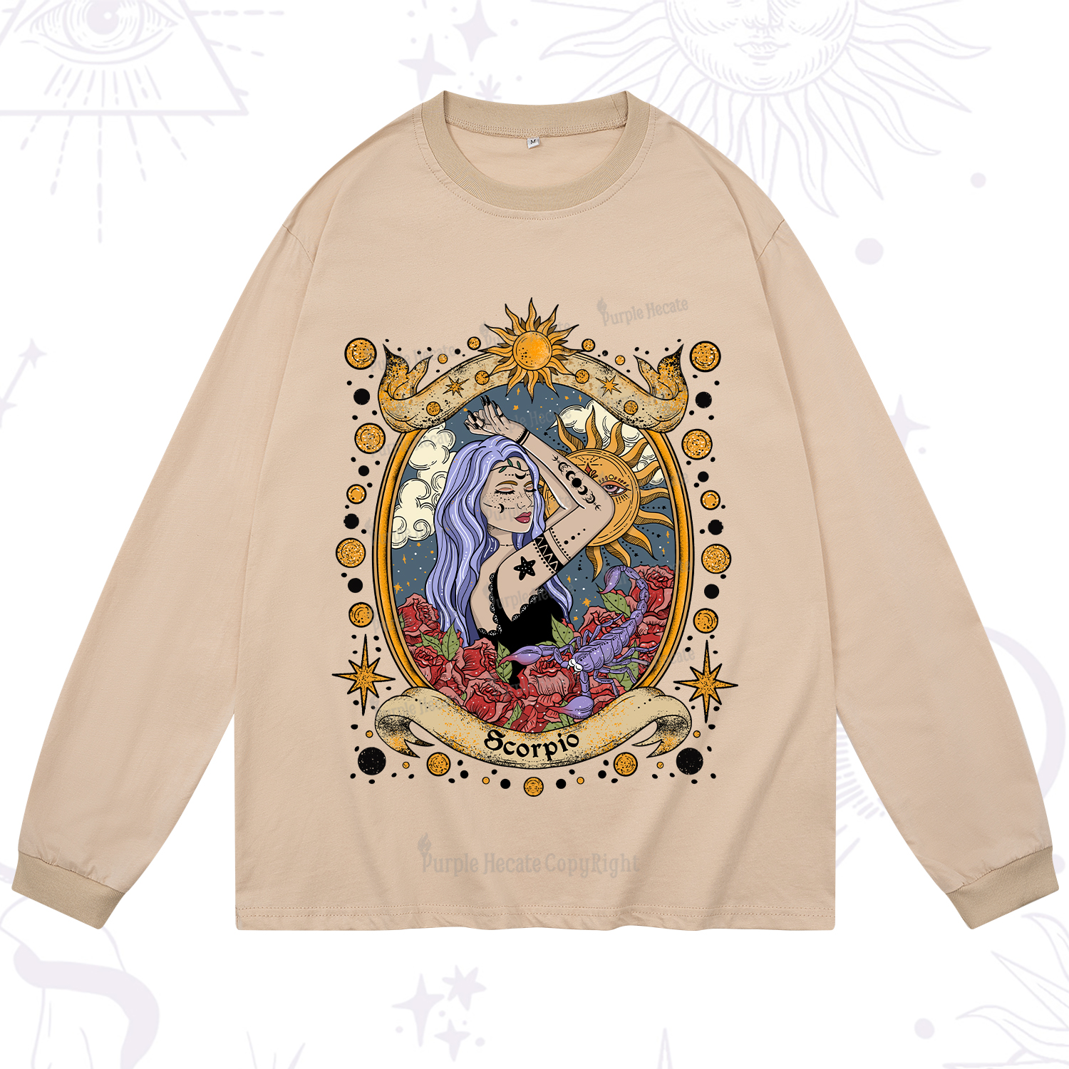 Purplehecate Scorpio Radiance Zodiac Long Sleeve T-Shirt