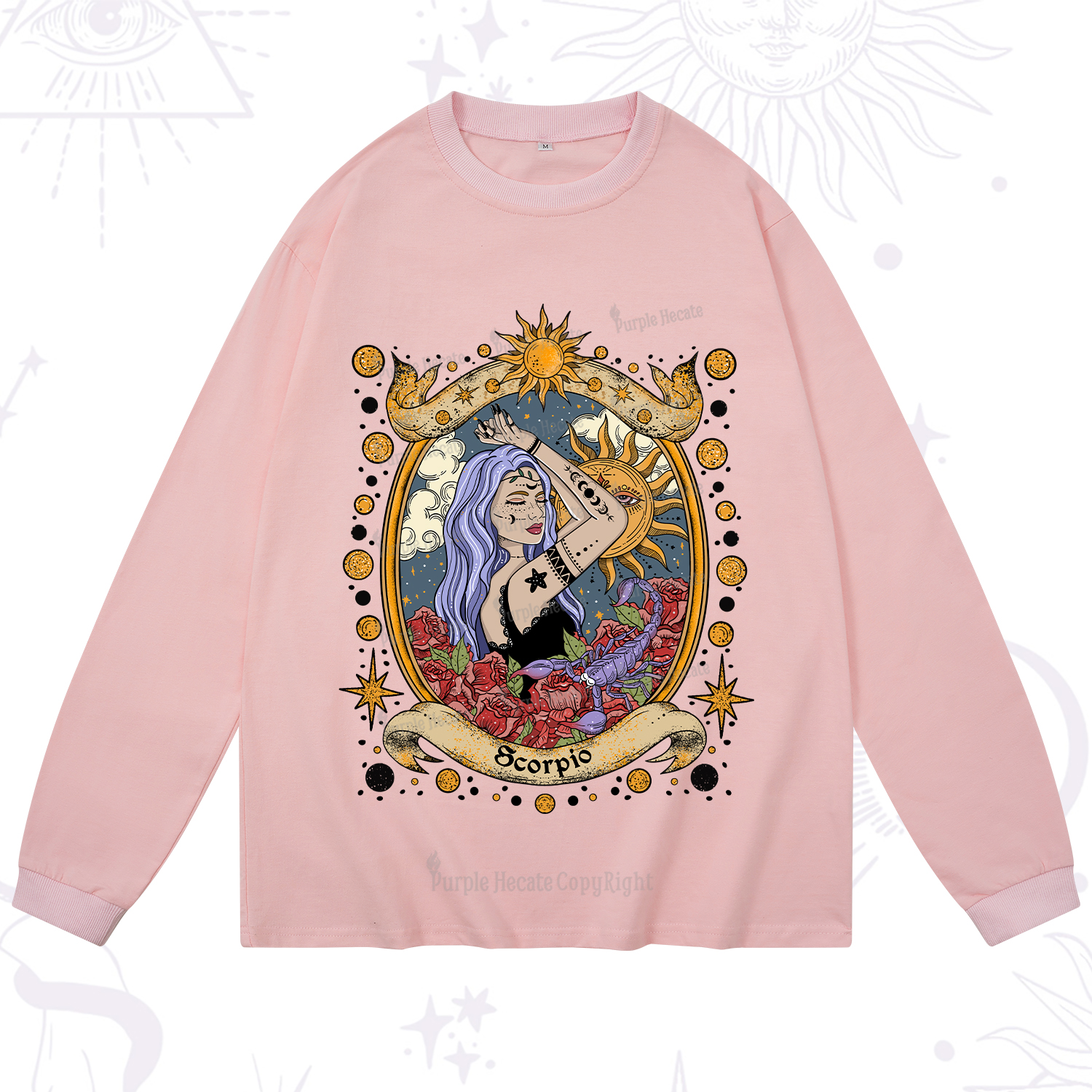 Purplehecate Scorpio Radiance Zodiac Long Sleeve T-Shirt