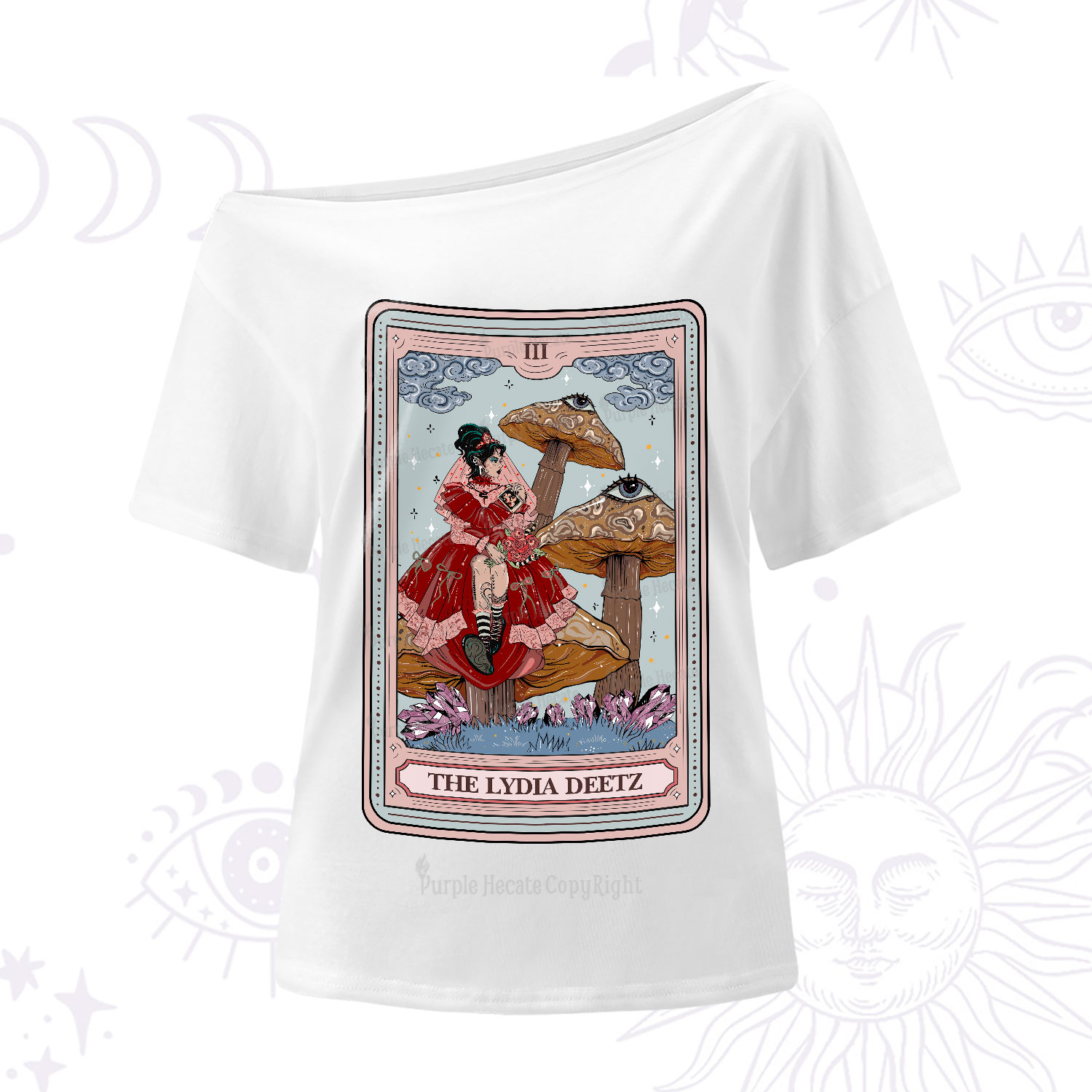 Purplehecate The Lydia Deetz Tarot One-Shoulder T-Shirt