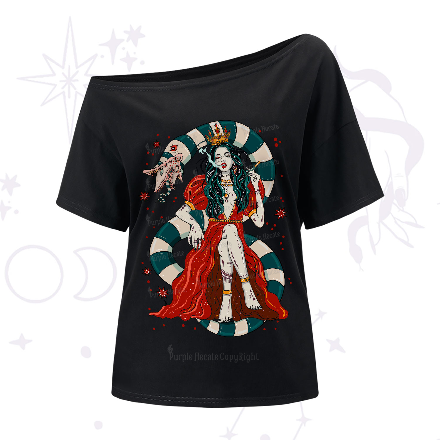 Purplehecate Queen of the Sandworms One-Shoulder T-Shirt