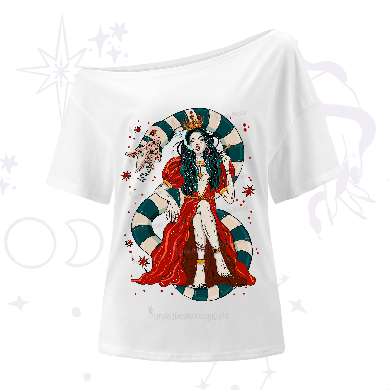 Purplehecate Queen of the Sandworms One-Shoulder T-Shirt