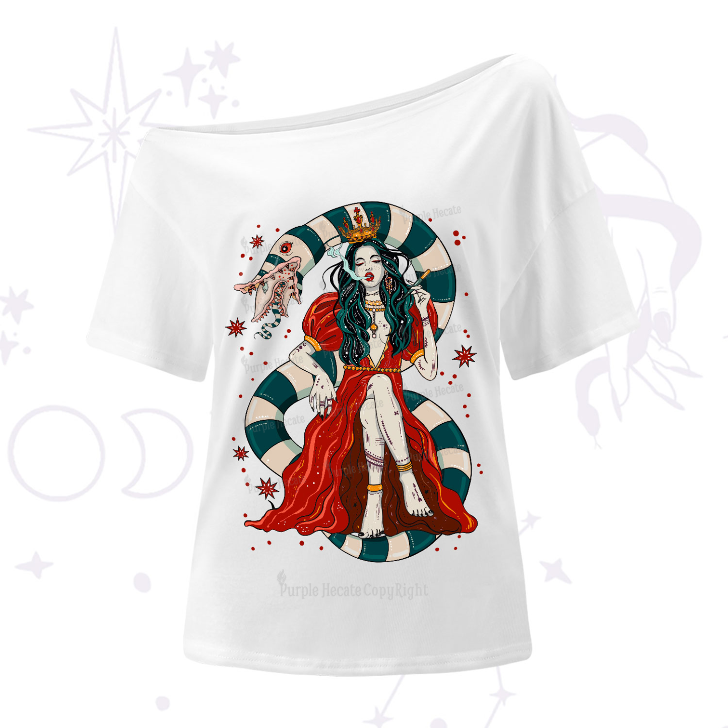 Purplehecate Queen of the Sandworms One-Shoulder T-Shirt