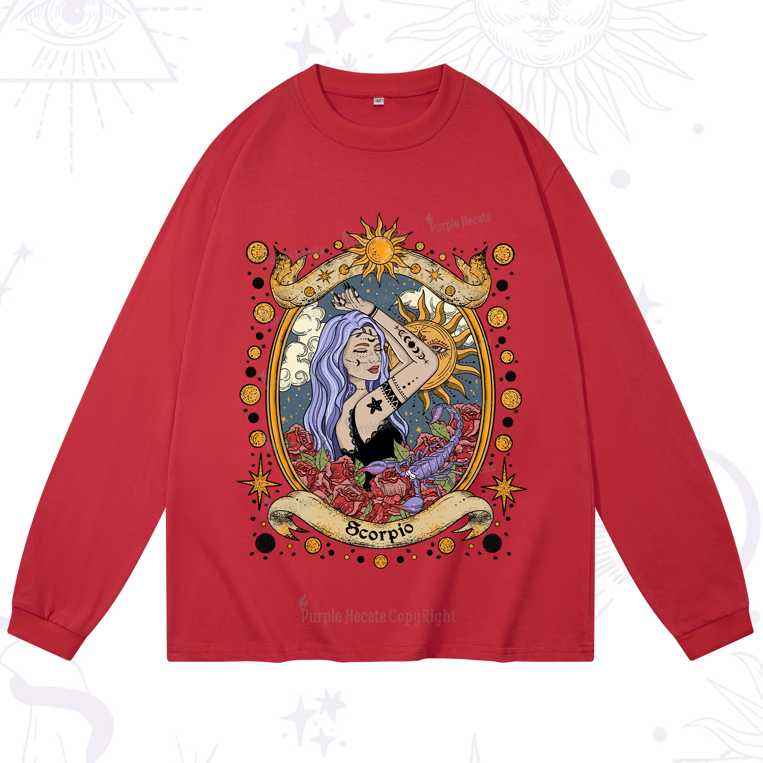 Purplehecate Scorpio Radiance Zodiac Long Sleeve T-Shirt