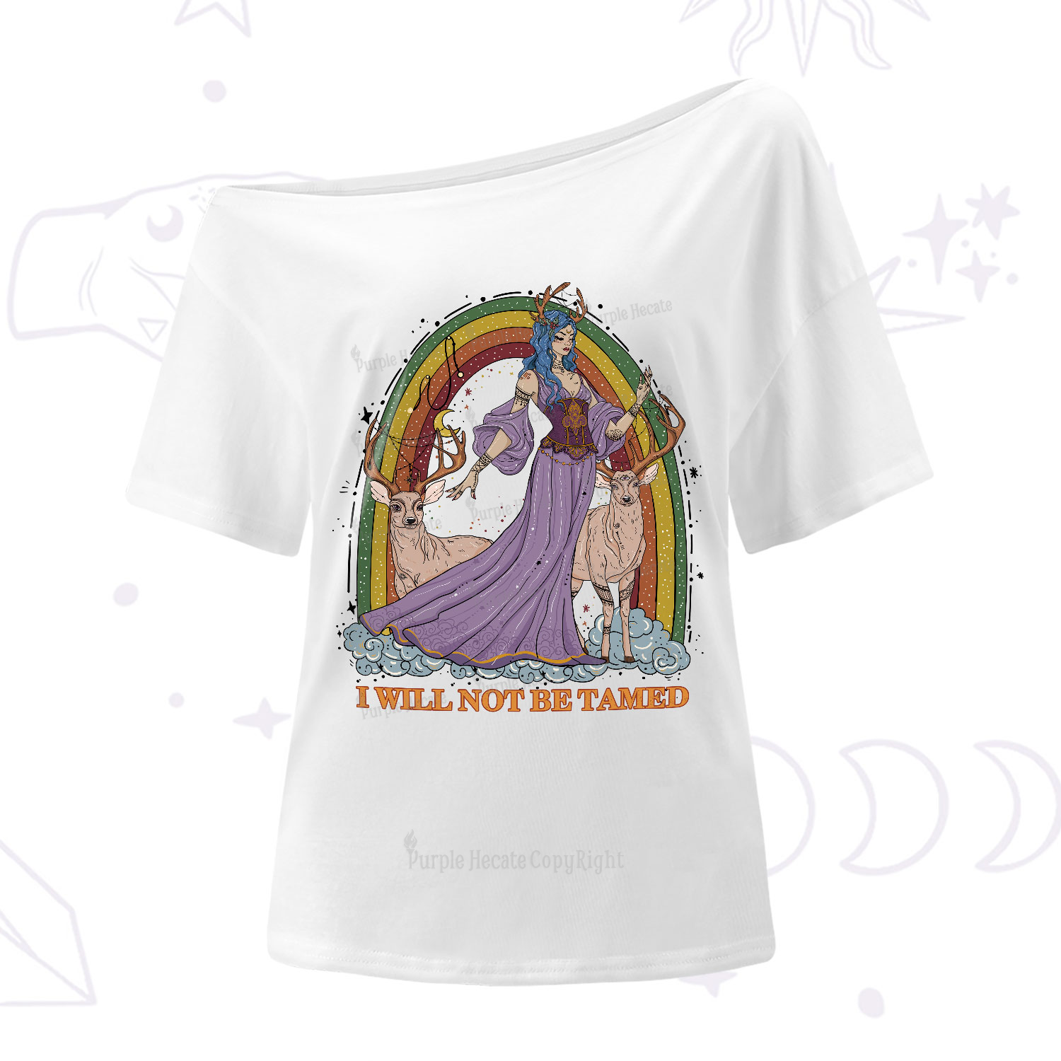 Purplehecate I Will Not Be Tamed One-Shoulder T-Shirt