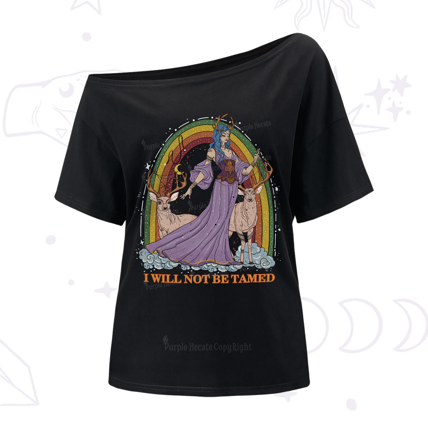 Purplehecate I Will Not Be Tamed One-Shoulder T-Shirt