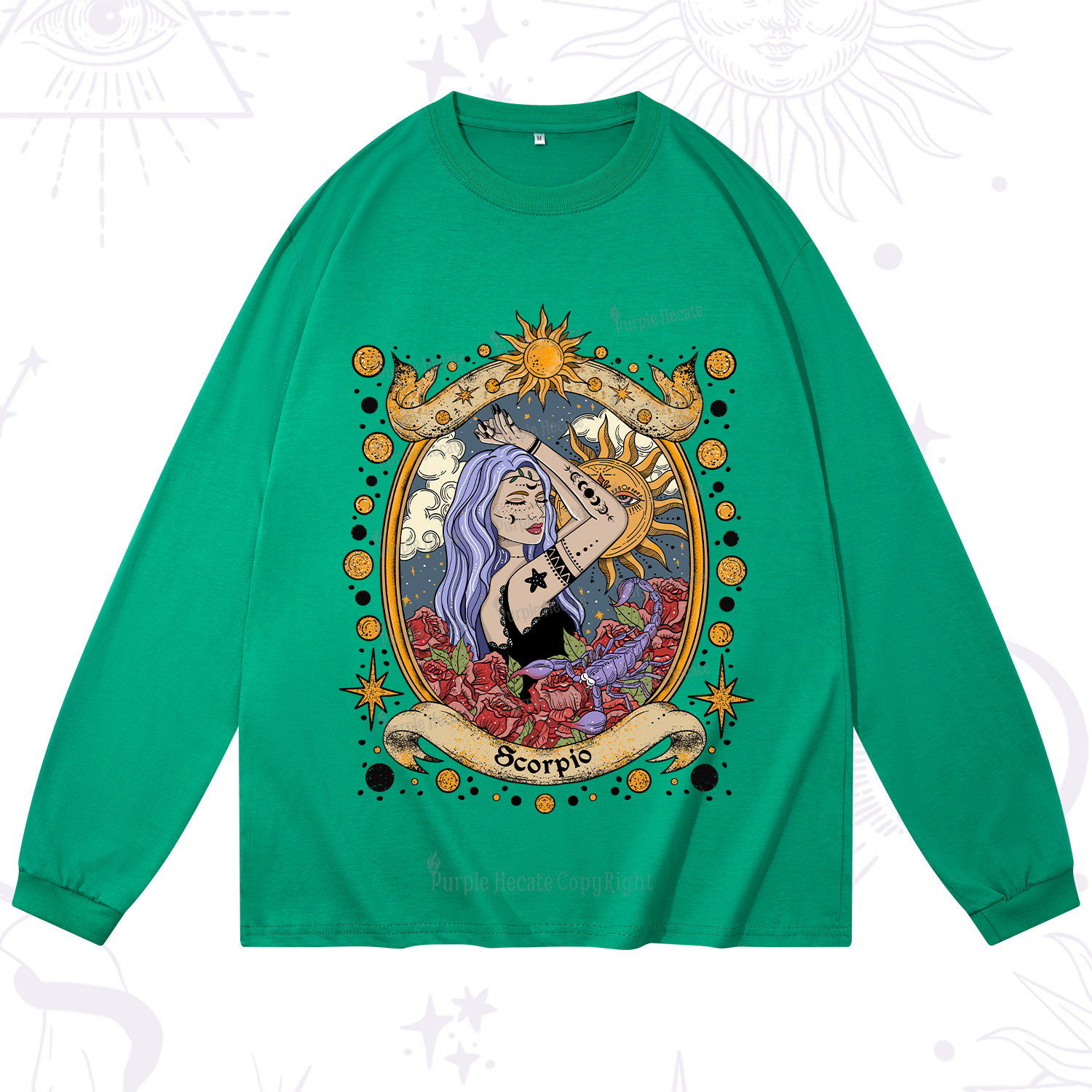 Purplehecate Scorpio Radiance Zodiac Long Sleeve T-Shirt
