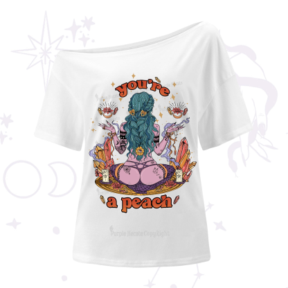 Purplehecate You Are A Peach One-Shoulder T-Shirt