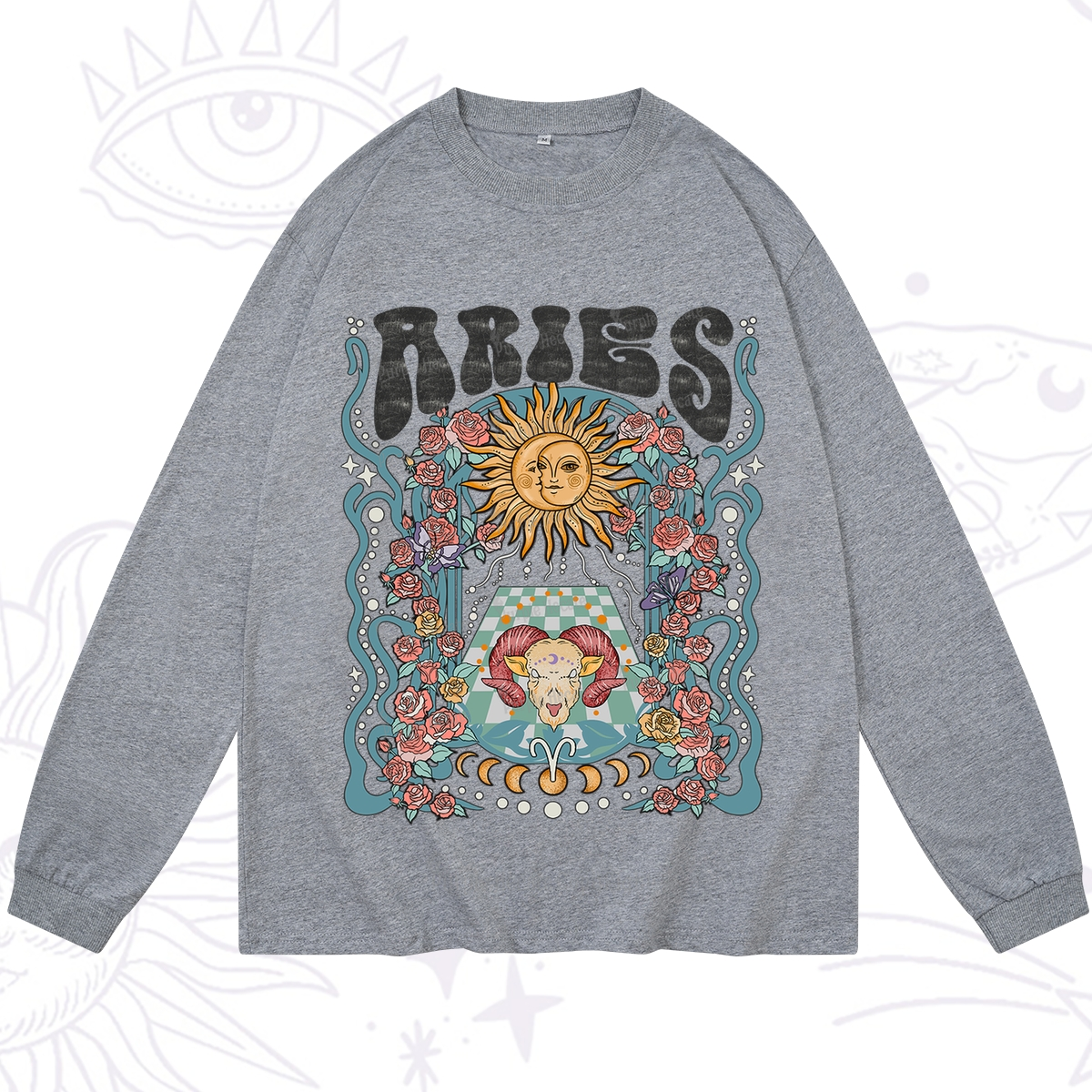 Purplehecate Aries Spirit Zodiac Long Sleeve T-Shirt