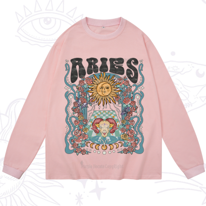 Purplehecate Aries Spirit Zodiac Long Sleeve T-Shirt