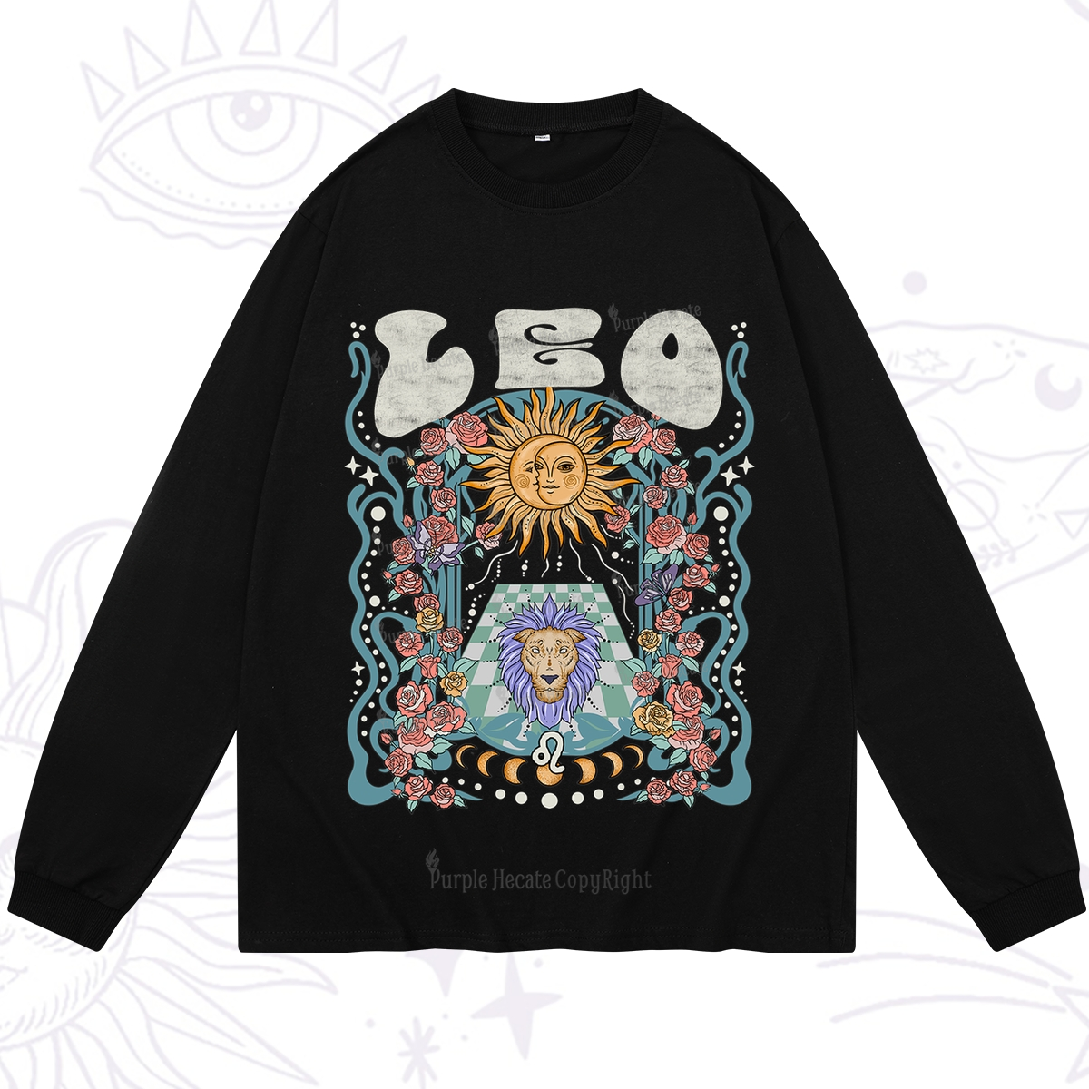 Purplehecate Leo Spirit Zodiac Long Sleeve T-Shirt