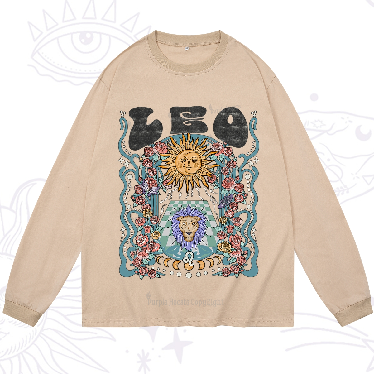 Purplehecate Leo Spirit Zodiac Long Sleeve T-Shirt