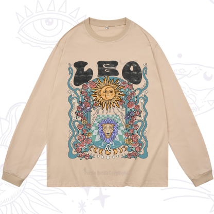Purplehecate Leo Spirit Zodiac Long Sleeve T-Shirt