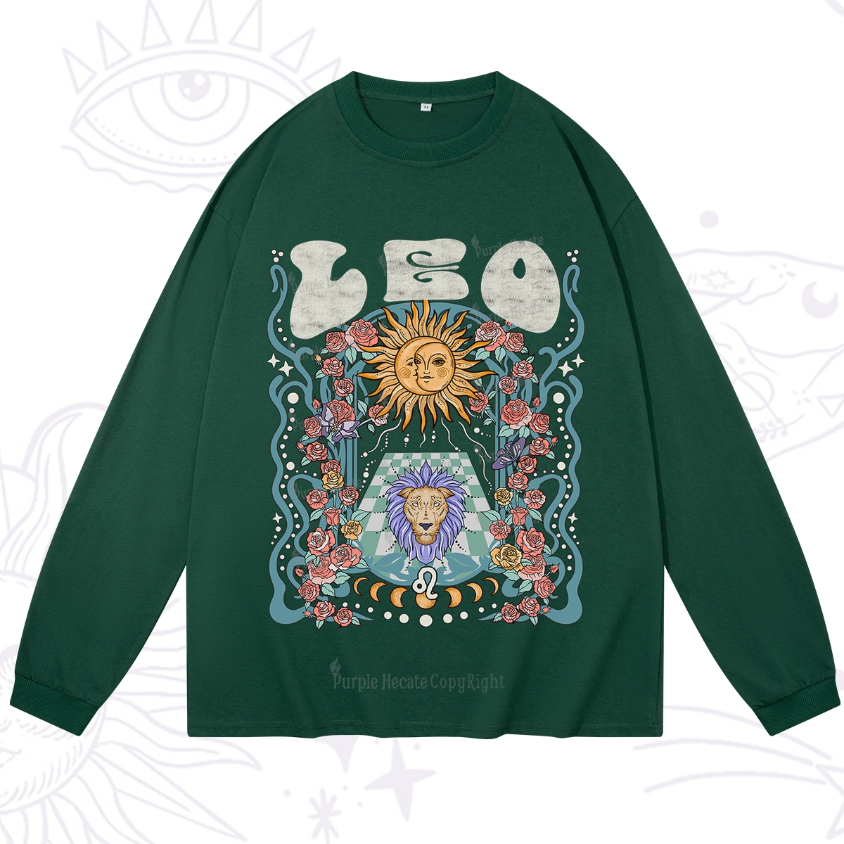 Purplehecate Leo Spirit Zodiac Long Sleeve T-Shirt