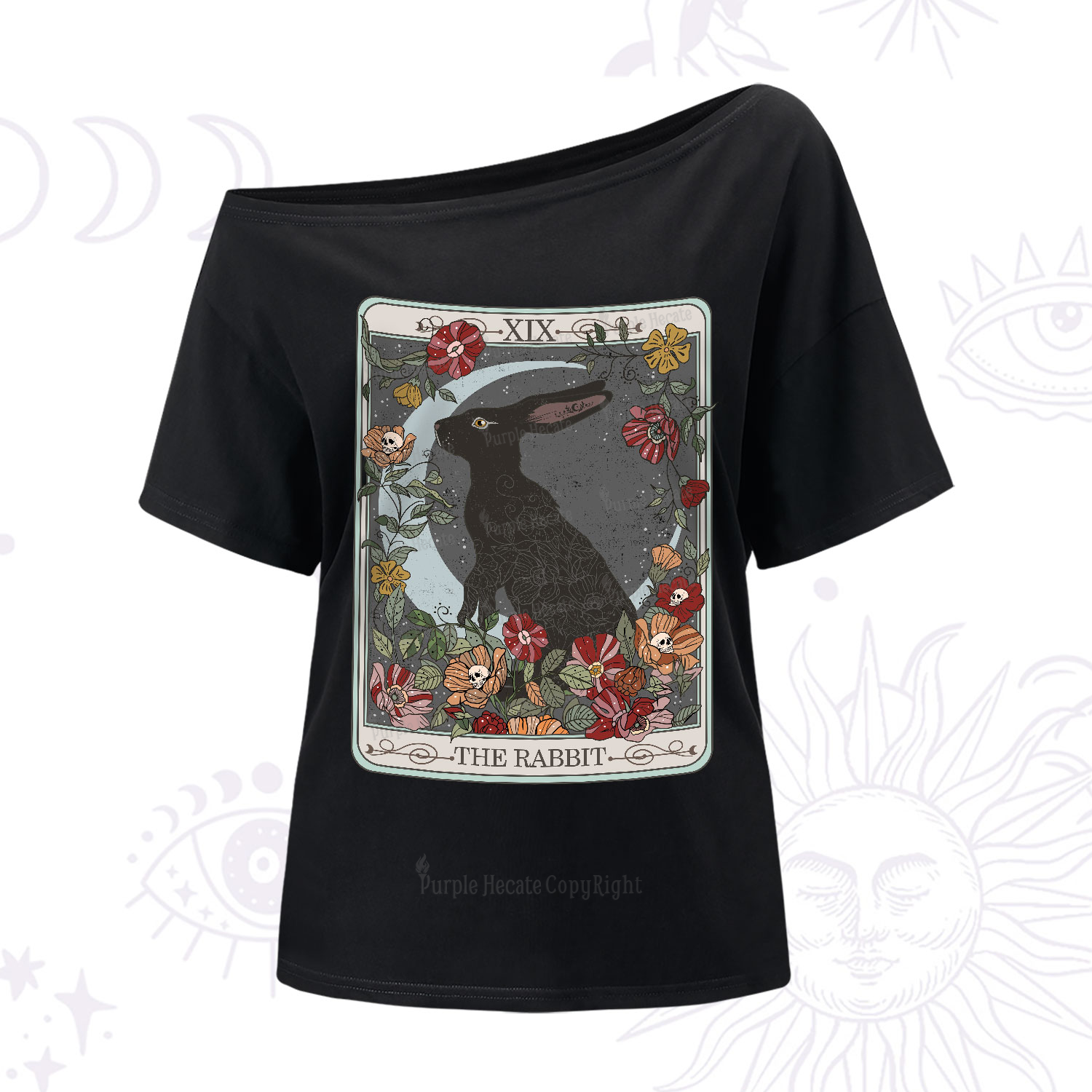 Purplehecate The Rabbit Tarot One-Shoulder T-Shirt