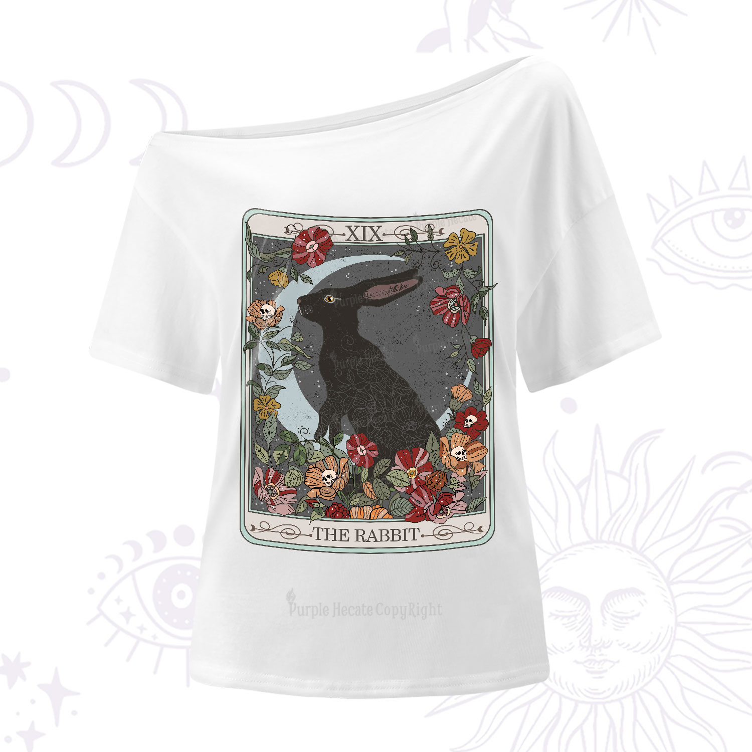 Purplehecate The Rabbit Tarot One-Shoulder T-Shirt