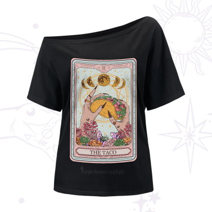 Purplehecate The Taco Tarot One-Shoulder T-Shirt