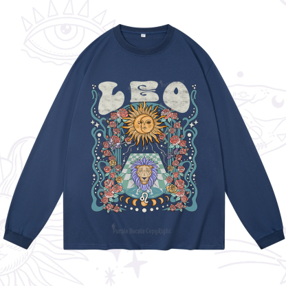 Purplehecate Leo Spirit Zodiac Long Sleeve T-Shirt