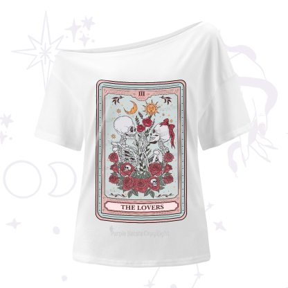 Purplehecate The Lovers Skeleton Tarot One-Shoulder T-Shirt