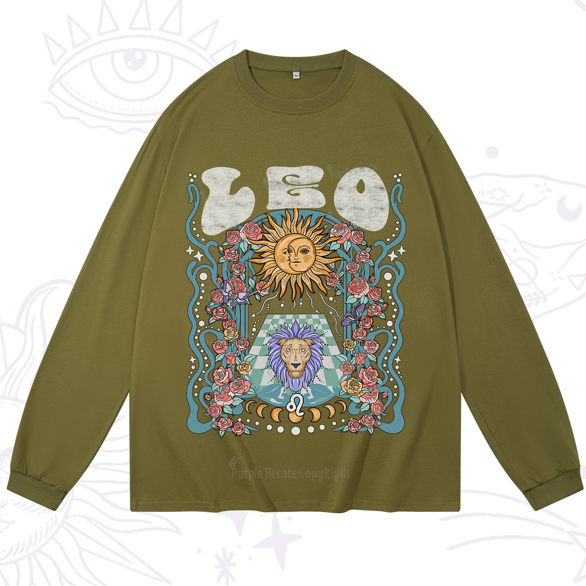 Purplehecate Leo Spirit Zodiac Long Sleeve T-Shirt