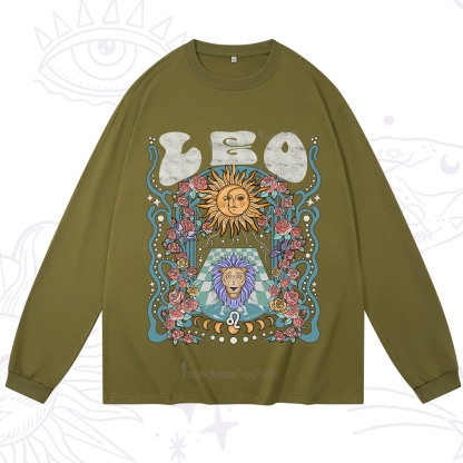 Purplehecate Leo Spirit Zodiac Long Sleeve T-Shirt