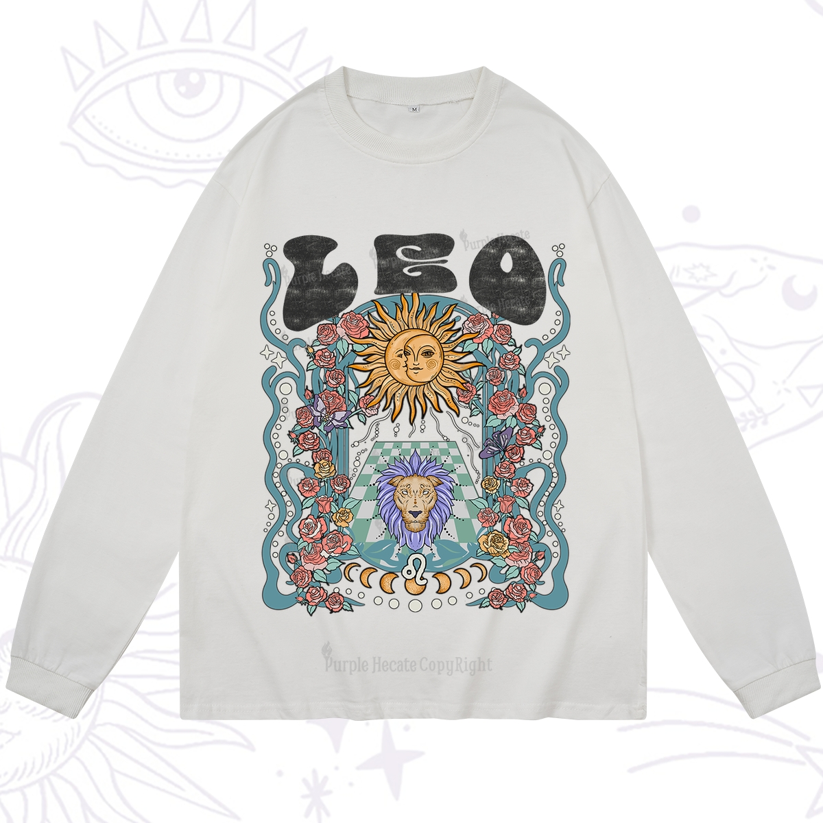 Purplehecate Leo Spirit Zodiac Long Sleeve T-Shirt