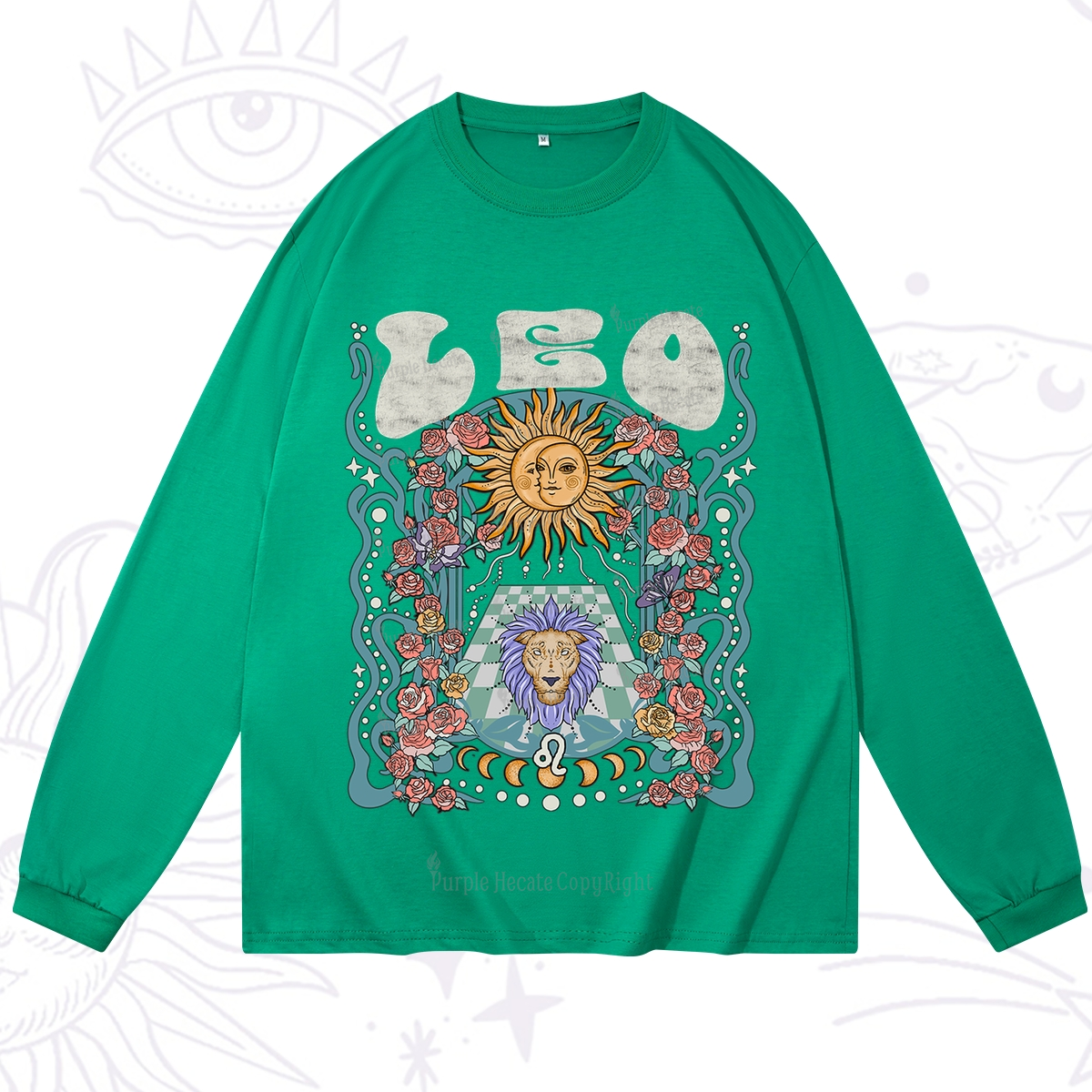 Purplehecate Leo Spirit Zodiac Long Sleeve T-Shirt