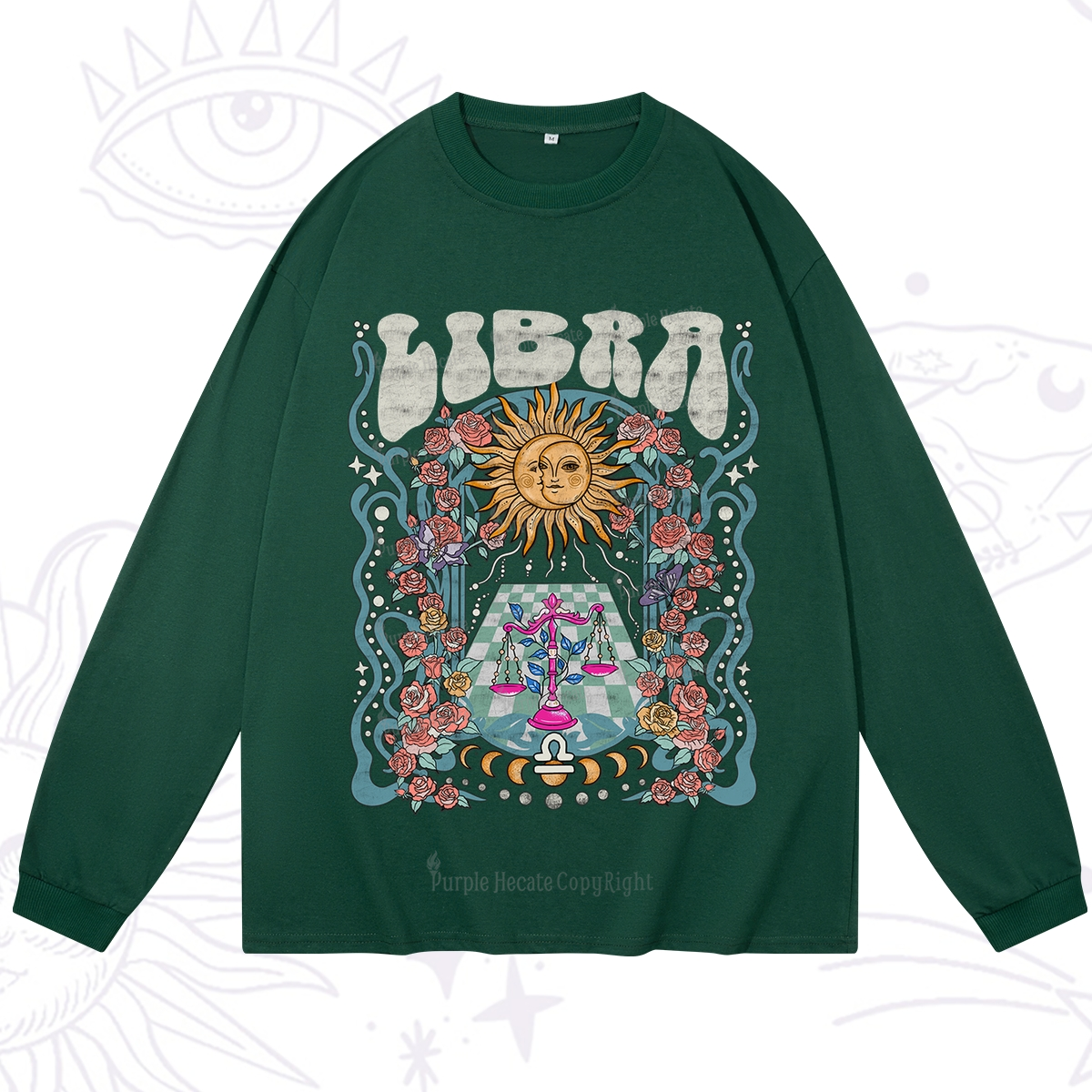 Purplehecate Libra Spirit Zodiac Long Sleeve T-Shirt