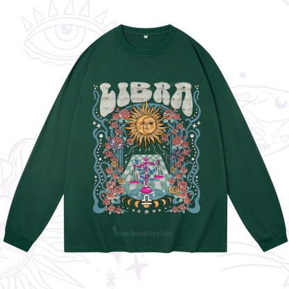 Purplehecate Libra Spirit Zodiac Long Sleeve T-Shirt