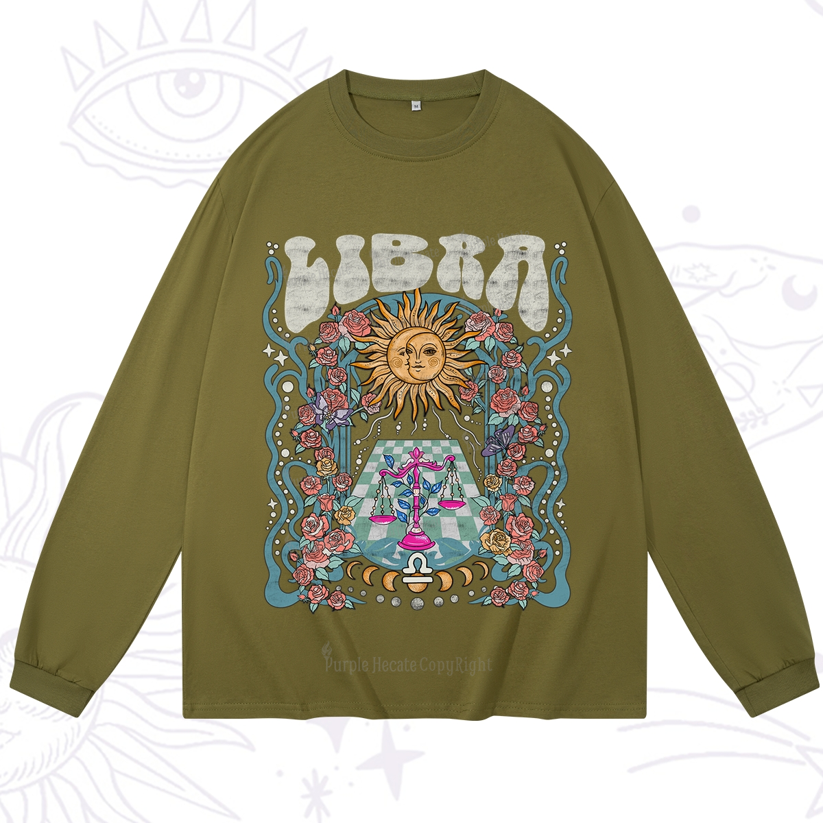 Purplehecate Libra Spirit Zodiac Long Sleeve T-Shirt