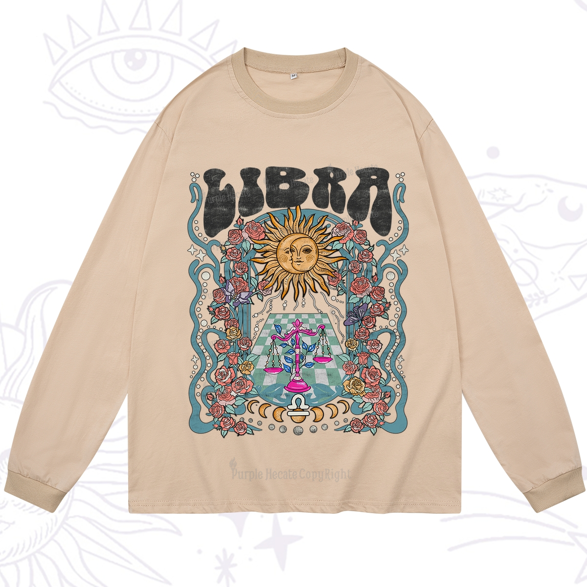 Purplehecate Libra Spirit Zodiac Long Sleeve T-Shirt