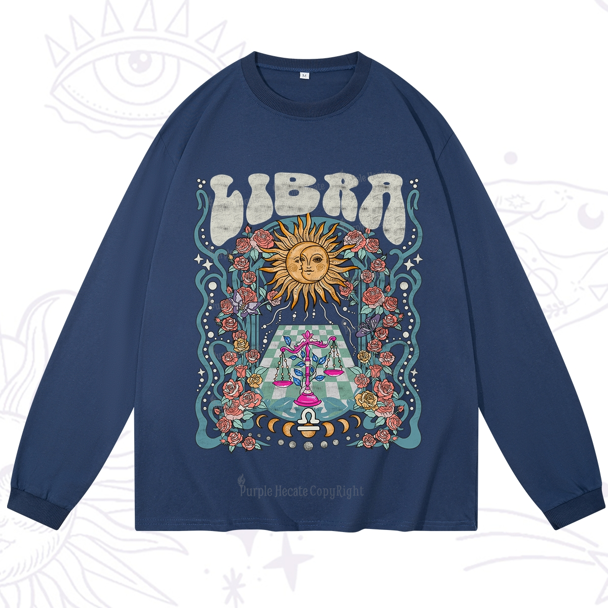 Purplehecate Libra Spirit Zodiac Long Sleeve T-Shirt