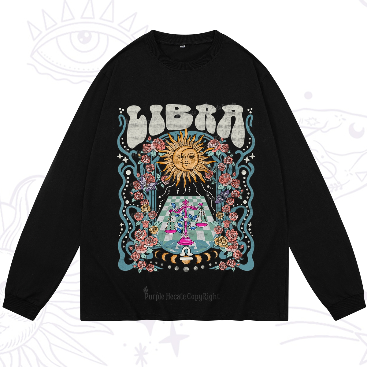 Purplehecate Libra Spirit Zodiac Long Sleeve T-Shirt