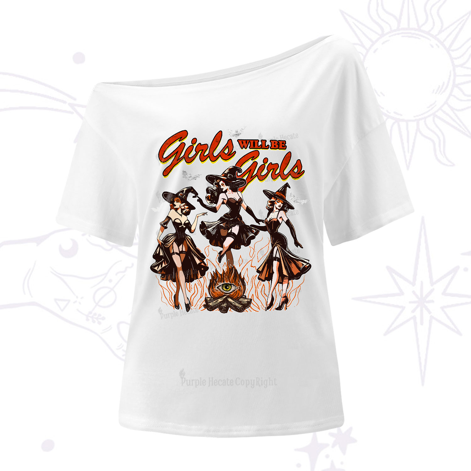 Purplehecate Girls Will Be Girls One-Shoulder T-Shirt