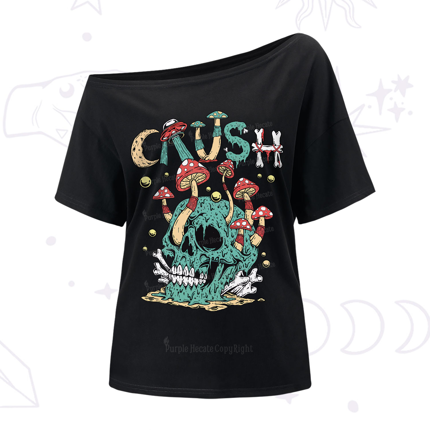 Purplehecate Crush One-Shoulder T-Shirt