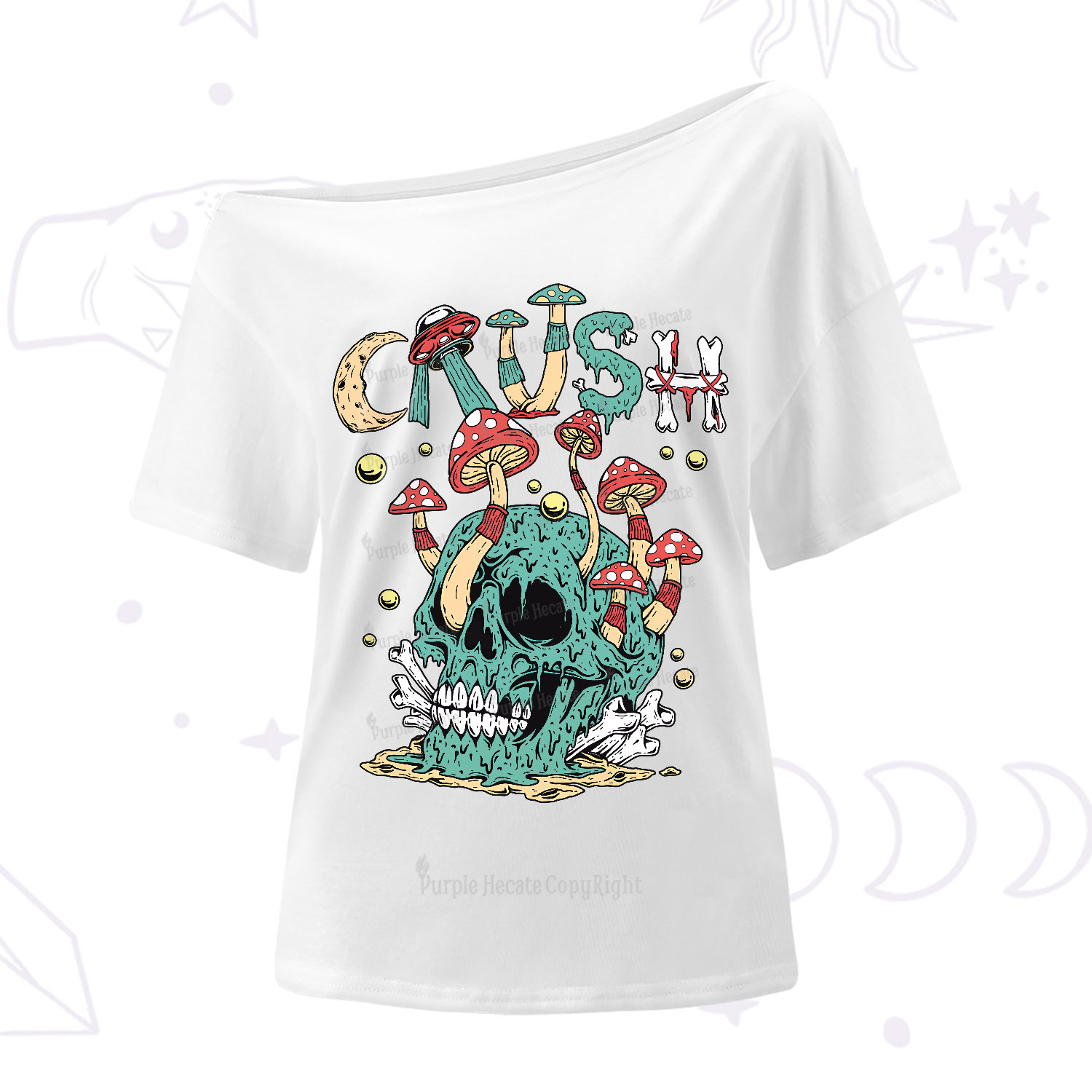 Purplehecate Crush One-Shoulder T-Shirt