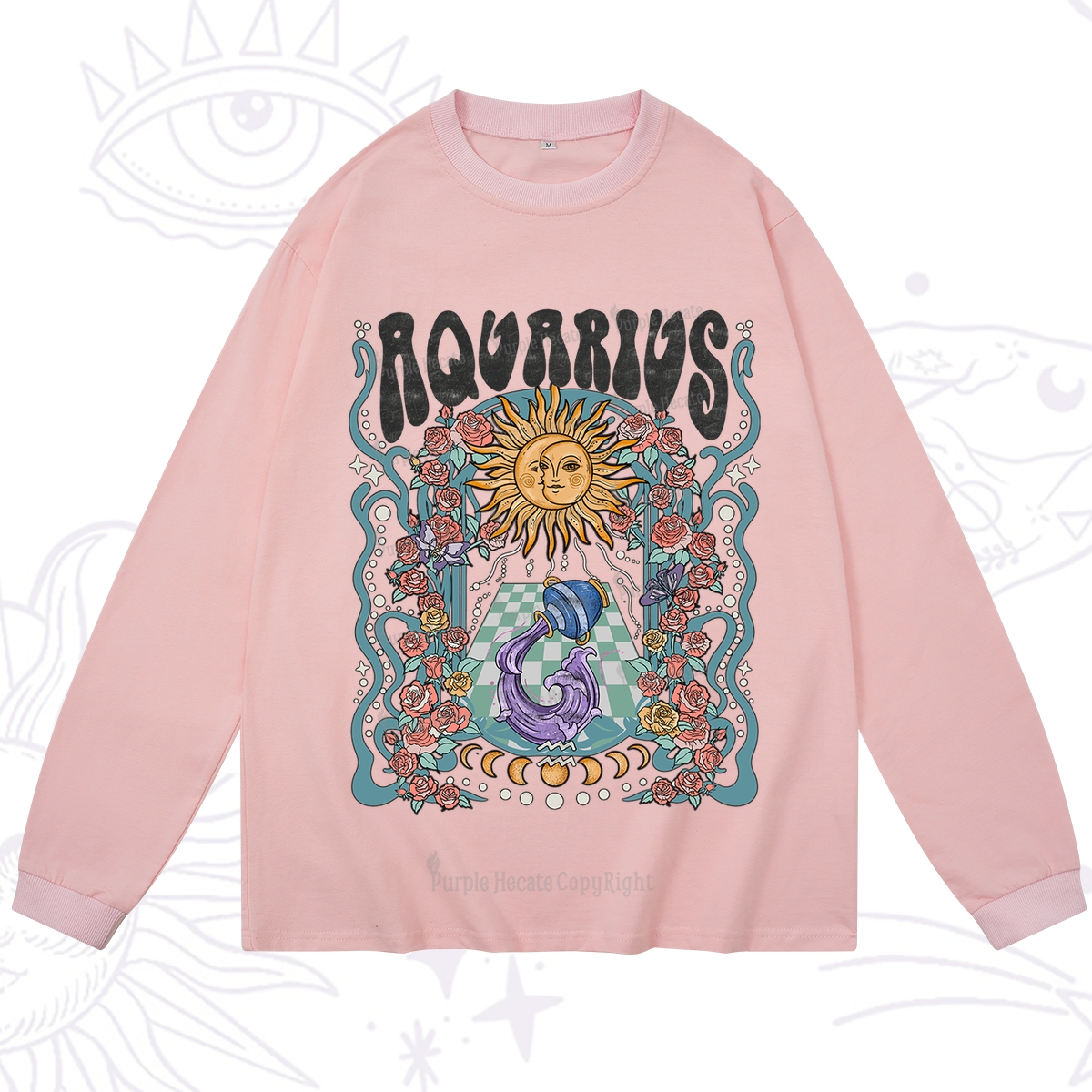 Purplehecate Aquarius Spirit Zodiac Long Sleeve T-Shirt