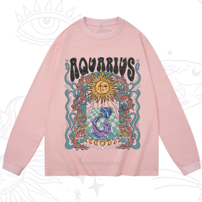 Purplehecate Aquarius Spirit Zodiac Long Sleeve T-Shirt