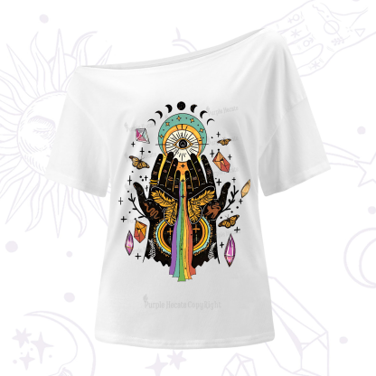 Purplehecate Mystical Witchy Hands One-Shoulder T-Shirt