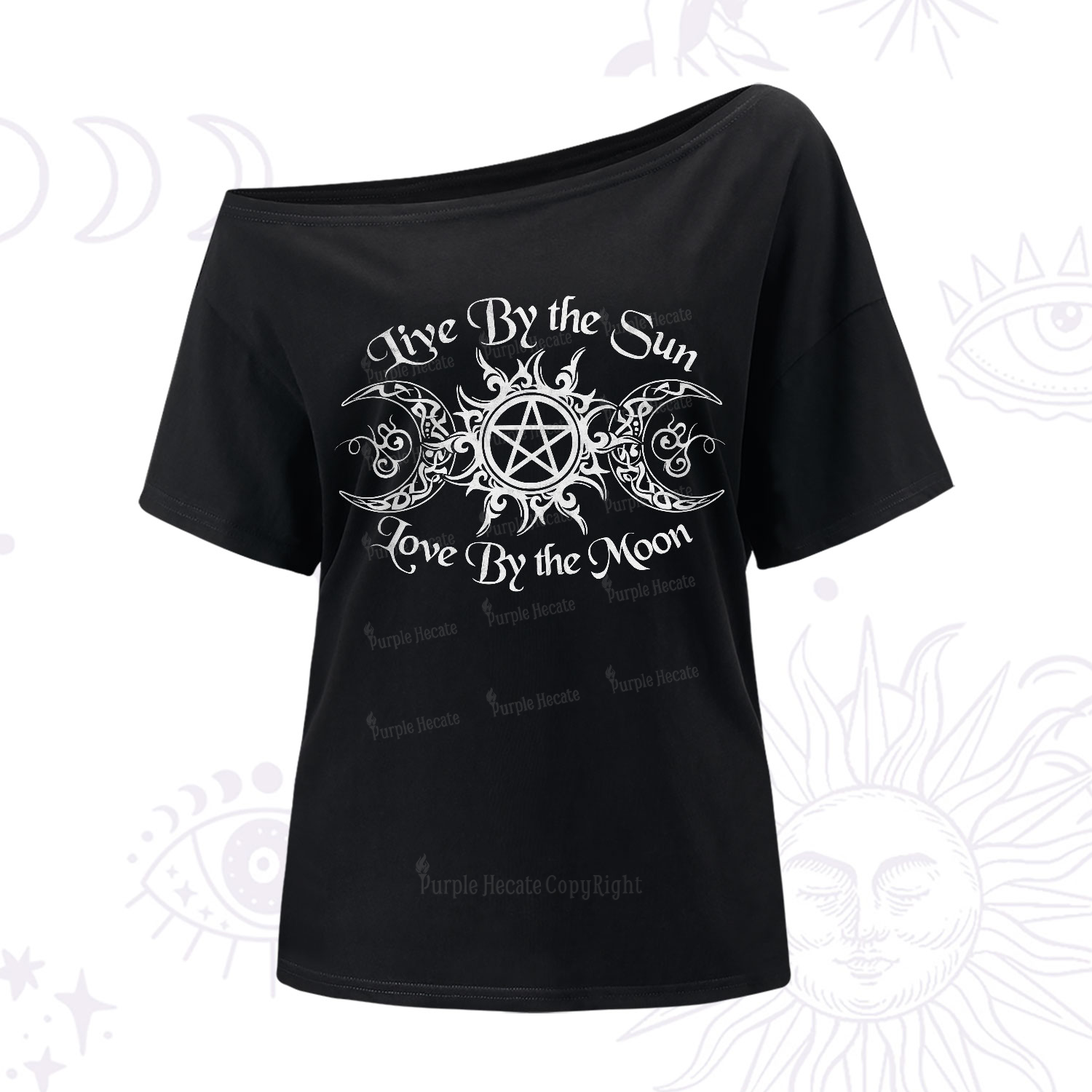 Purplehecate Hecate's Lunar Blessing One-Shoulder T-Shirt